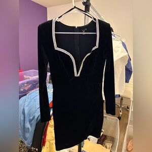 Windsor Black Dress with Silver Trim